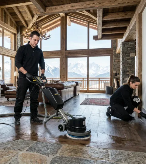 Équipe EXCEL Net en intervention de nettoyage